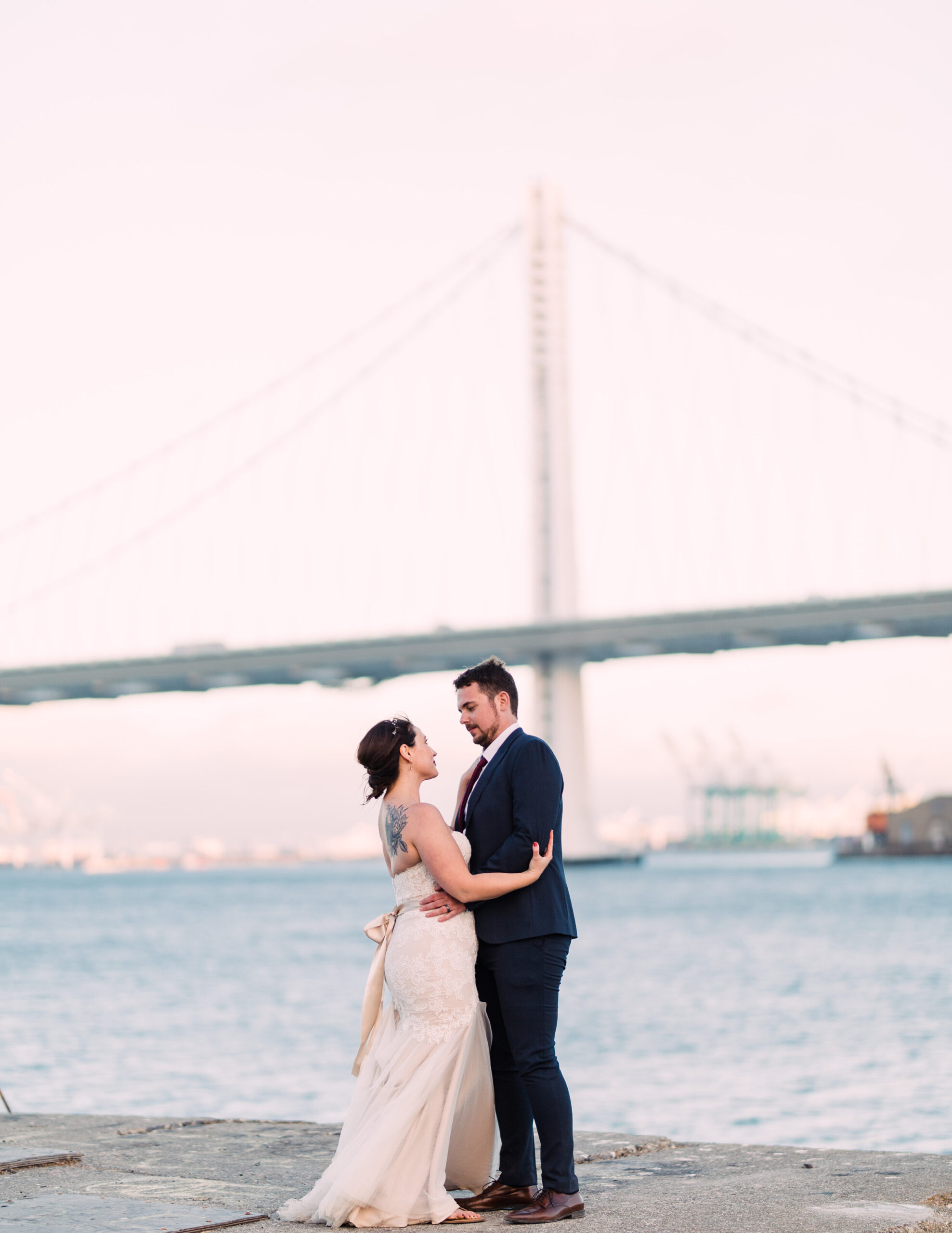bay bridge wedding photos